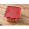 Food Storage Containers & Lids | Carlisle 1197105 9 in. x 9 in. x 0.63 in. Squares Food Storage Container Lid - Red image number 1