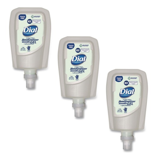 Hand Sanitizers | Dial Professional 19029 1.2 Liter Bottle Antibacterial Gel Hand Sanitizer Refill for FIT Touch Free Dispenser - Fragrance-Free (3/Carton) image number 0