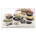 Food Containers & Lids | Pactiv Corp. OC08B Newspring VERSAtainer 5.7 in. x 4 in. x 1.45 in. 8 oz Plastic Microwavable Containers - Oval Black/Clear (150/Carton) image number 3
