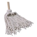 Mops | Boardwalk BWK120C Handle/Deck Mops with No. 20 Head and 54 in. Handle - White Cotton Head/Natural Wood Handle (6/Carton) image number 3