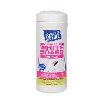  | Motsenbocker's Lift-Off 42703 7 in. x 12 in.Dry Erase Cleaner Wipes (40/Canister)