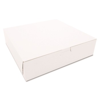 SCT SCH 0969 10 in. x 10 in. x 2.5 in. Paper One-Piece Non-Window Bakery Boxes - White (250/Carton)