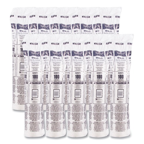 Cup Lids | Dart 626TS PETE Flat Straw-Slot Lids for 16 - 24 oz. Cold Cups (1000/Carton) image number 0