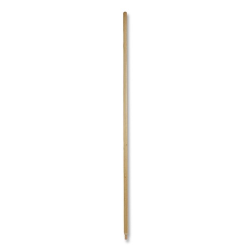 Handles & Braces | Boardwalk BWK137 Heavy-Duty Threaded End Lacquered Hardwood 1.13 in. Diameter x 60 in. Broom Handle - Natural image number 0