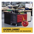 Carts | Rubbermaid Commercial FG453388BLA TradeMaster 750 lbs. Capacity 26.25 in. x 49 in. x 38 in. 1-Shelf Cart - Black image number 6