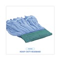 Mop Heads | Boardwalk BWKMWTMBCT Microfiber Looped-End Wet Mop Head - Medium, Blue (12/Carton) image number 6