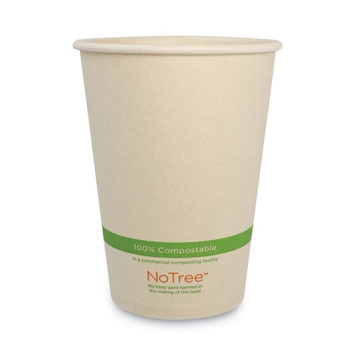 Food Containers & Lids | World Centric BO-SU-32 32 oz 4.4 in. Diameter x 5.8 in. h No Tree Sugarcane Paper Bowls - Natural (500/Carton) image number 0