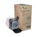 Food Storage Containers & Lids | Pactiv Corp. DC858100B000 38 oz 8.5 x 8.5 x 3 EarthChoice Vented Dual Color Microwavable Plastic Hinged Lid Container - Black/Clear (150/Carton) image number 0