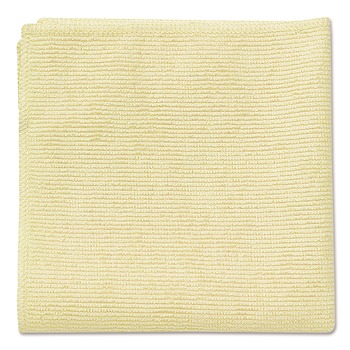 CLEANING CLOTHS AND WIPES | Rubbermaid Commercial 1820584 16 in. x 16 in. Microfiber Cleaning Cloths - Yellow (24/Pack)