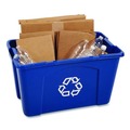 Indoor Waste Receptacles | Rubbermaid Commercial FG571873BLUE 18 Gallon Polyethylene Stacking Recycle Bin - Blue image number 3