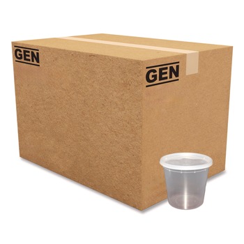  | GEN TD40024E Plastic Deli 24 oz. Plastic Container with Lid - Clear (240/Carton)