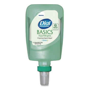 Dial Professional 17000 16714 1.2 Liter Basics Hypoallergenic Foaming Hand Wash Refill for FIT Manual Dispenser - Honeysuckle Scent (3/Carton)
