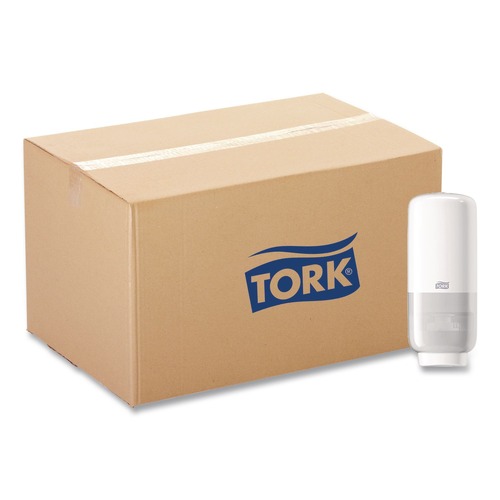 Soap Dispensers | Tork 571600 4.45 in. x 5.12 in. x 10.94 in. Elevation Foam Skincare Auto Dispenser with Intuition Sensor - White (4/Carton) image number 0