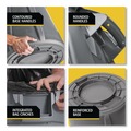 Indoor Waste Receptacles | Rubbermaid Commercial FG261000GRAY 10 gal. Vented Round Plastic Brute Container - Gray image number 6