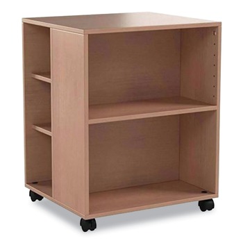 Durable 311347 20.79 in. x 23.31 in. x 29.45 in. 6 Shelves Wood Flexible Multi-Functional Cart for Office Storage - Beech