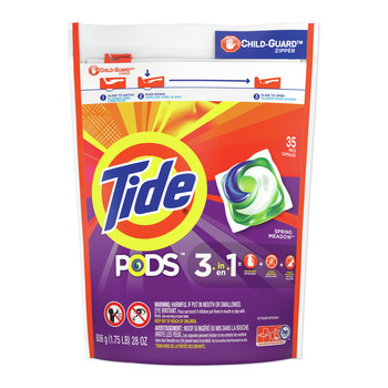 Tide 93127 Laundry Detergent Pods- Spring Meadow (4 Packs/Carton)