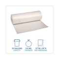 Low-Density Trash Bags | Boardwalk H6639HWKGR1 33 in. x 39 in. 33 gal. 0.6 mil Perforated Roll Low-Density Waste Can Liners - White (150/Carton) image number 6