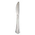 Disposable Knives | WNA REF320KN Reflections Heavyweight Plastic Knife Utensils - Silver (40/Pack) image number 1