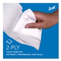 Toilet Tissues | Scott 67805 2-Ply 3.55 in. x 1000 ft. Septic Safe Essential 100% Recycled Fiber JRT Bathroom Tissue for Business - White (12/Carton) image number 5