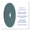 Floor Pads-Stripping | Boardwalk BWK4017GRE 17 in. Diameter Heavy-Duty Scrubbing Floor Pads - Green (5/Carton) image number 4