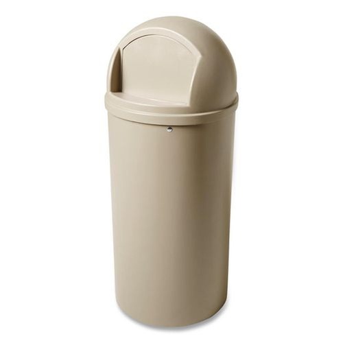 Indoor Waste Receptacles | Rubbermaid Commercial FG817088BEIG Marshal 25-Gallon Plastic Round Classic Container - Beige image number 0