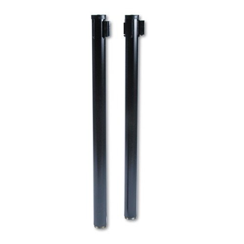 Barriers | Tatco 11611 40 in. High Adjusta-Tape Steel Crowd Control Posts Only - Black (2/Box) image number 0