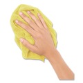 Cleaning Cloths & Wipes | Boardwalk BWK12YELCLOTH 12 in. x 12 in. Microfiber Cleaning Cloths - Yellow (12/Pack) image number 3