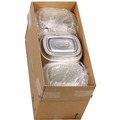 Food Containers & Lids | Pactiv Corp. Y6708PET 8.2 in. x 6.2 in. x 1.3 in. 22 oz. Classic Carry-Out Aluminum Container with PET Dome Lid - Silver/Clear (100/Carton) image number 3