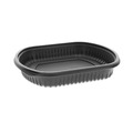Food Containers & Lids | Pactiv Corp. 0CN846360000 36 oz 9.38 x 8 x 1.5 Clearview Micromax Microwavable Plastic Container - Black (250/Carton) image number 0