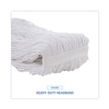 Mop Heads | Boardwalk BWK232R 32 oz. Rayon Fiber Premium Standard Head - White (12/Carton) image number 6