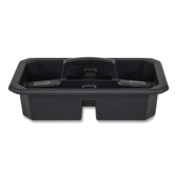 JANITORIAL AND HOUSEKEEPING CARTS | Rubbermaid Commercial 2202586 Cleaning Caddy Compatible with Full-Size and Compact Housekeeping Carts - Black (6/Carton)