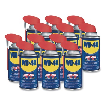 LUBRICANTS AND PENETRANTS | WD-40 490026 8 oz. Aerosol Can Smart Straw Spray Lubricant (12/Carton)
