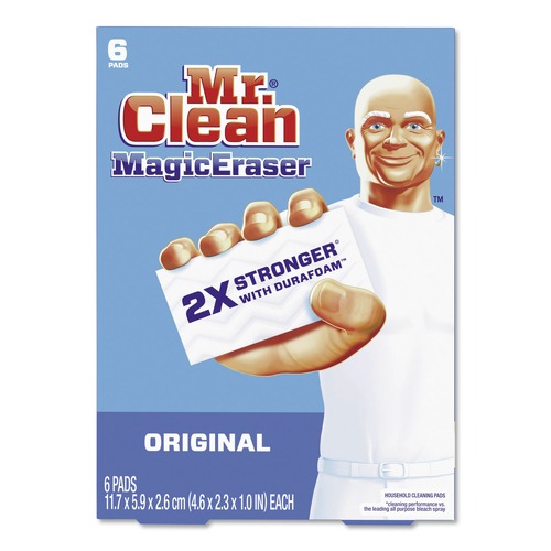 Scouring Pads & Sticks | Mr. Clean 79009PK 2.3 in. x 4.6 in. 1 in. Thick Magic Eraser - White (6/Pack) image number 0