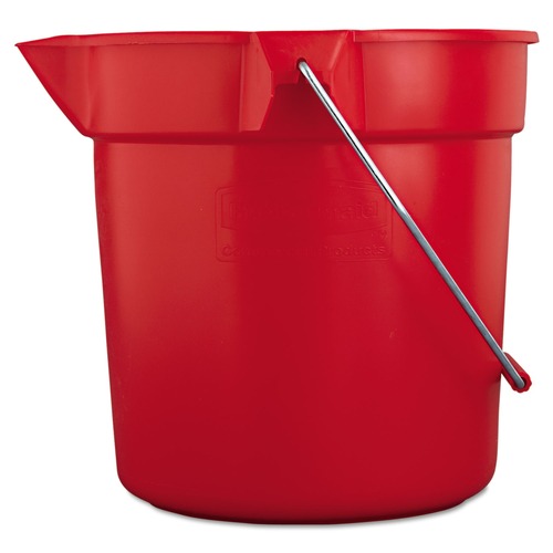 Buckets & Wringers | Rubbermaid Commercial FG296300RED 10-Quart 10.5 in. Round Plastic Utility Pail - Red image number 0