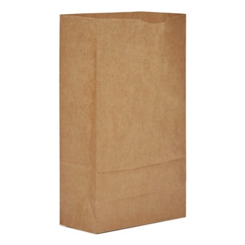 Ross & Wallace Paper Products 100306 5.88 in. x 3.63 in. x 11 in. #6 Size Grocery Paper Bags - Kraft (2000/Bundle)