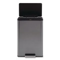 Indoor Waste Receptacles | Rubbermaid 2112520 Elite Step-On Trash Can 12 gal Metal Charcoal Stainless Steel/Black image number 2