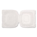 Perforated Roll & Hand Towels | Karat FP-HC66PP-1C Polypropylene Plastic Hinged Container 6 x 6 x 3.3 Clear Plastic 50/Pack 6 Packs/Carton image number 4