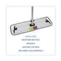 Mop Heads | Boardwalk BWKMFM185BCFDZ 18 in. x 5 in. Hook and Loop Back Split Microfiber Mop Head - Blue (1 Dozen) image number 6