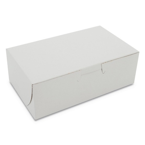 Bakery Boxes & Containers | SCT SCH 0911 6.25 in. x 3.75 in. x 2.13 in. Paper One-Piece Non-Window Bakery Boxes - White (250/Bundle) image number 0