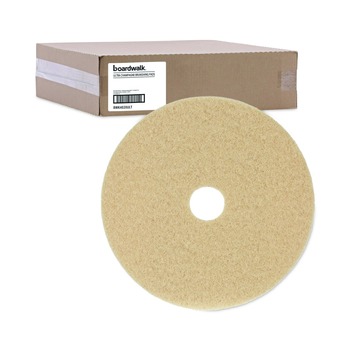 Boardwalk BWK4020ULT 20 in. Diameter Burnishing Floor Pads - Tan (5/Carton)
