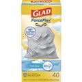 Drawstring & Kitchen Bags | Glad 78361 ForceFlex 24 in. x 27.38 in. 13 Gallon Kitchen Drawstring Trash Bags - White Fresh Clean Scent (240/Carton) image number 0