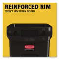 Indoor Waste Receptacles | Rubbermaid Commercial FG354060BLA 23 Gallon Rectangular Plastic Slim Jim Receptacle W/venting Channels - Black image number 2