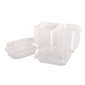 Perforated Roll & Hand Towels | Karat FP-HC96PP-1C Polypropylene Plastic Hinged Container 6 x 9 x 2.97 Clear Plastic 125/Pack 2 Packs/Carton image number 3