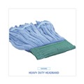 Mop Heads | Boardwalk BWKMWTMB Microfiber Looped-End Wet Mop Head - Medium, Blue image number 5