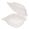 Perforated Roll & Hand Towels | Karat FP-HC66PP-1C Polypropylene Plastic Hinged Container 6 x 6 x 3.3 Clear Plastic 50/Pack 6 Packs/Carton image number 1
