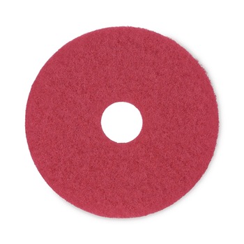 Boardwalk BWK4015RED 15 in. Diameter Buffing Floor Pads - Red (5/Carton)