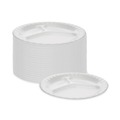 Plates | Pactiv Corp. 0TK100110000 8.88 in. 3-Compartment Placesetter Deluxe Laminated Foam Plate - White (500/Carton) image number 2