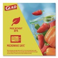 Resealable Bags | Glad 57263 6.63 in. x 5.88 in. Zipper Food Storage Sandwich Bags - Clear (12 Boxes/Carton) image number 8