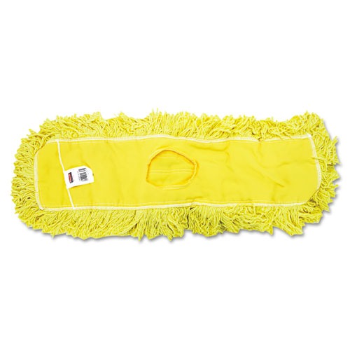 Mop Heads | Rubbermaid Commercial FGJ15300YL00 24 in. Trapper Commercial Looped-End Launderable Dust Mop - Yellow image number 0
