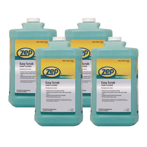Hand Soaps | Zep Professional 1049469 1 gal. Bottle Easy Scrub Industrial Hand Cleaner - Lemon (4/Carton) image number 0
